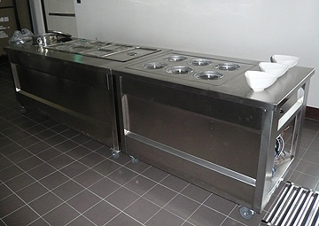 冷藏式沙拉吧車+保溫配膳台