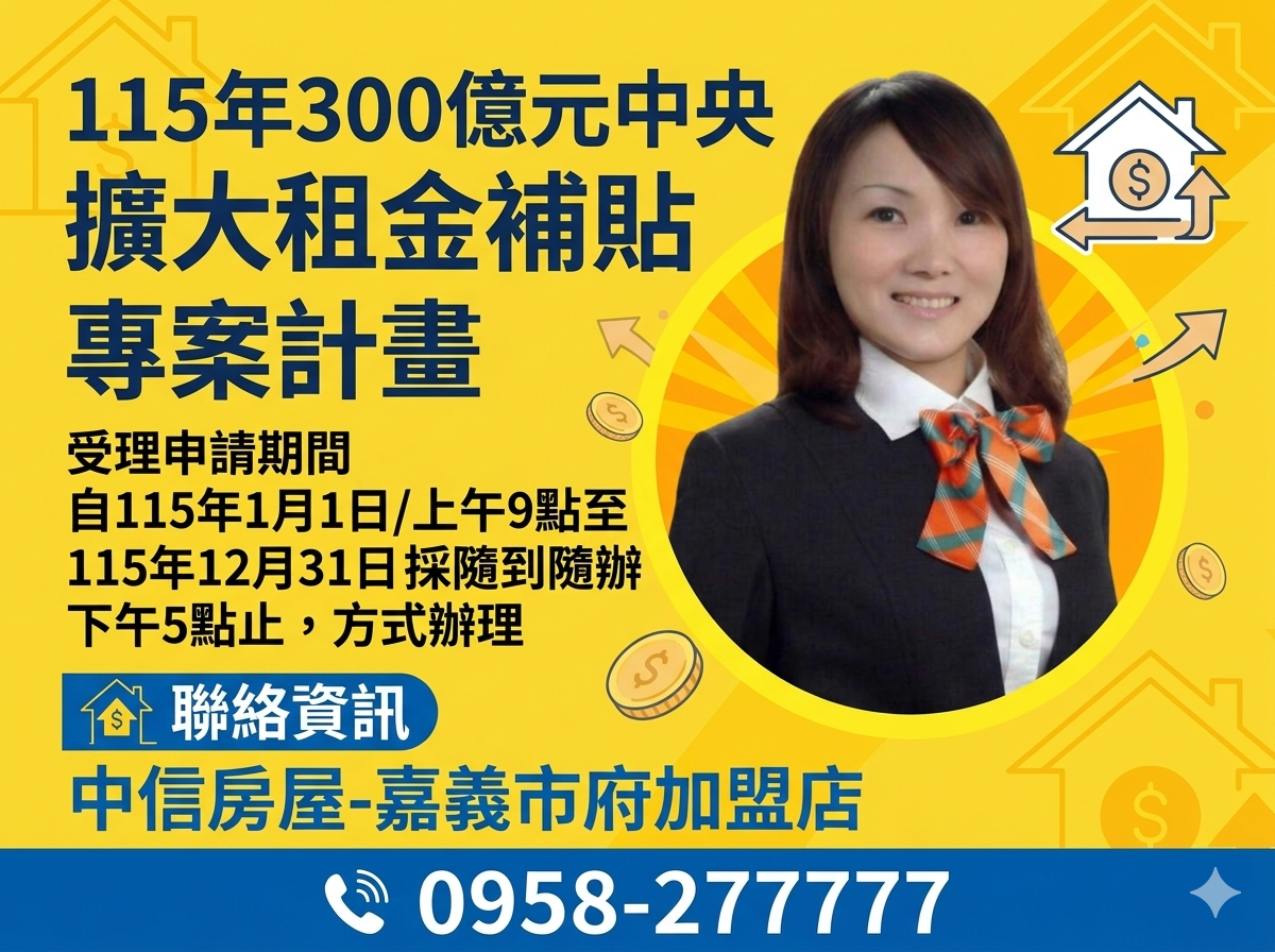 115年300億元中央擴大租金補貼專案計畫