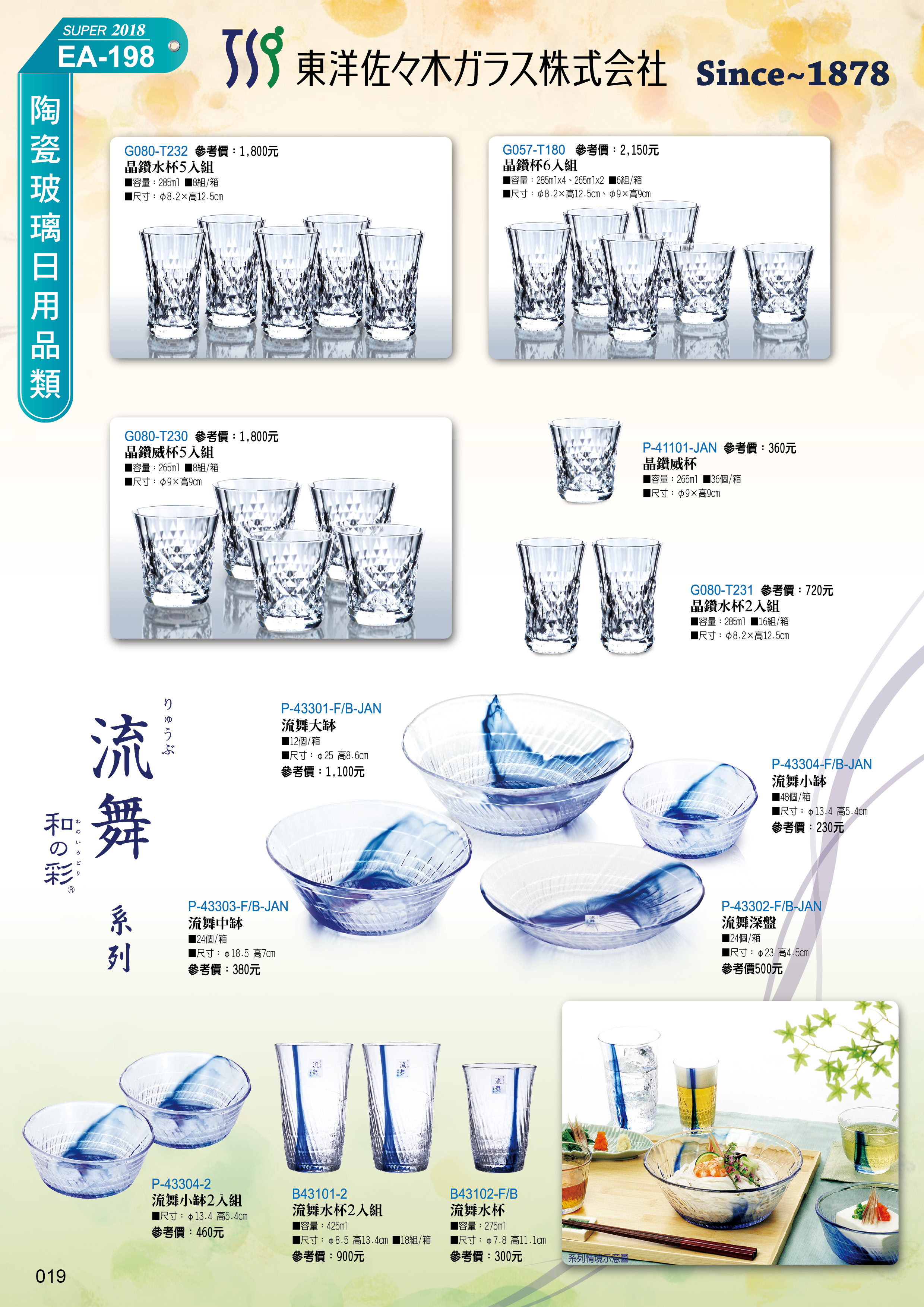 陶瓷玻璃日用品類19-019-日本-流舞系列