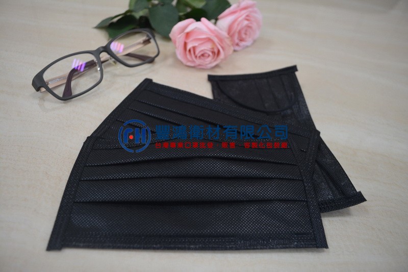 四層平面口罩-黑色