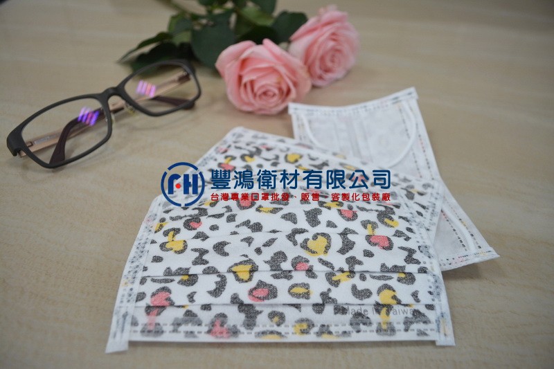 三層平面口罩-彩豹
