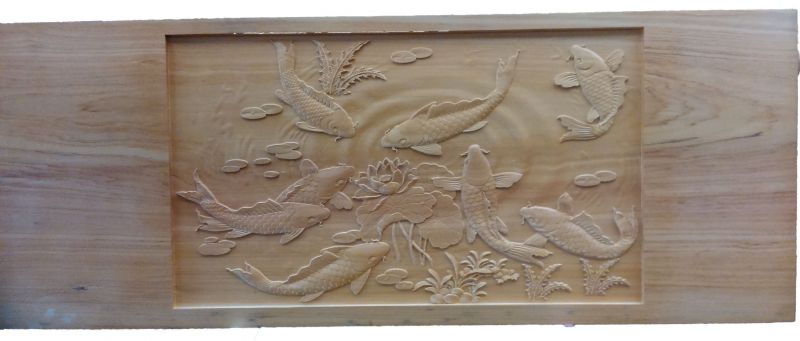 鯉魚圖立體浮雕