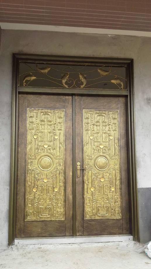 古龍盤鼎全鑄鋁板對開門