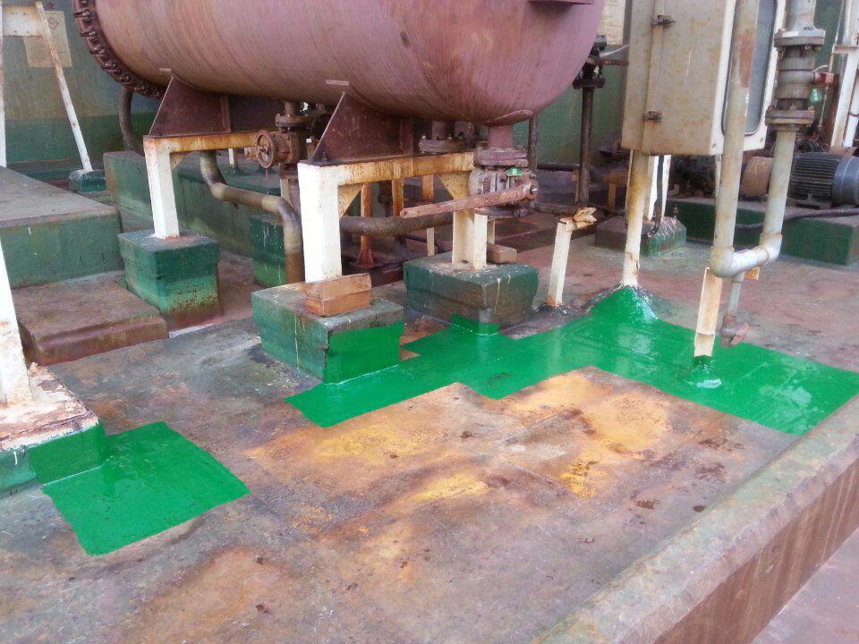 食品廠機座施作FRP玻璃纖維層耐酸耐蝕工程