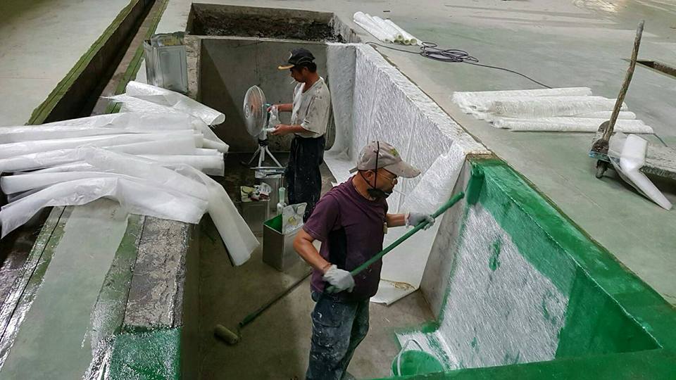 大發工業區耐酸池FRP玻璃纖維層工程施作