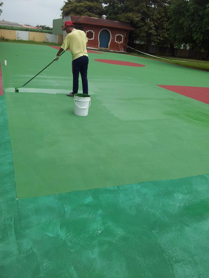 嘉義縣蒜×國小壓克力球場施工