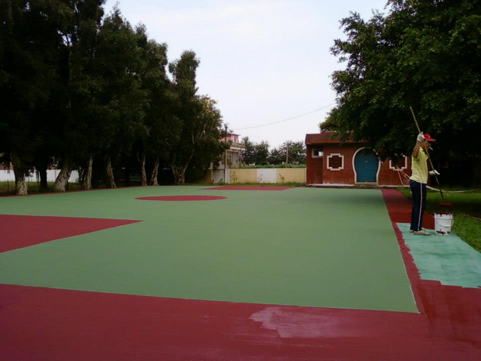 嘉義縣蒜×國小壓克力球場施工