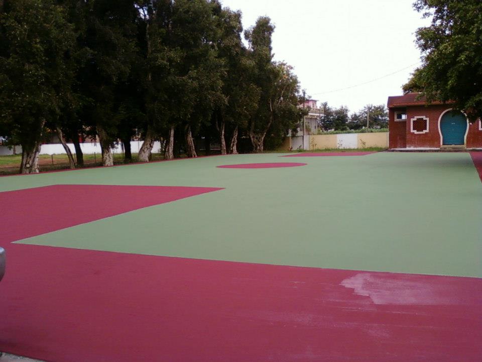 嘉義縣蒜×國小壓克力球場施工