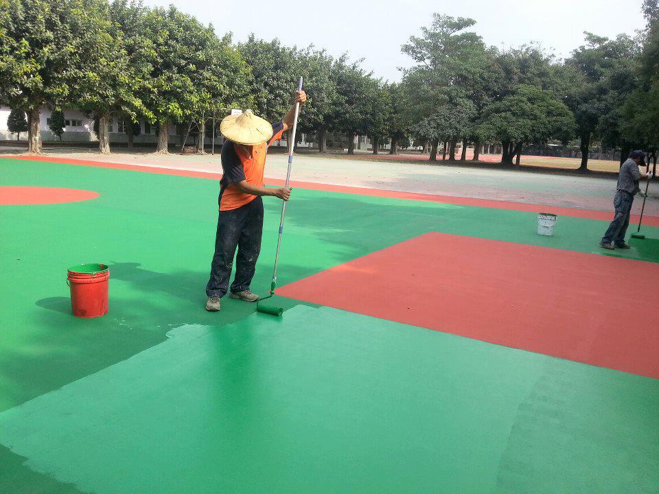 雲林崙×國小壓克力球場施工