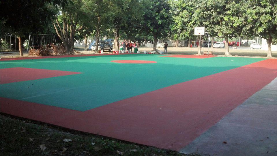 雲林崙×國小壓克力球場施工