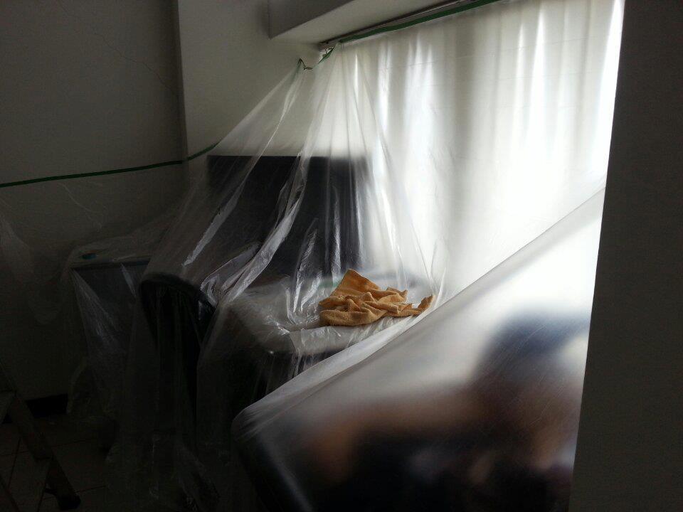 南科宿舍天花板實施高壓灌注