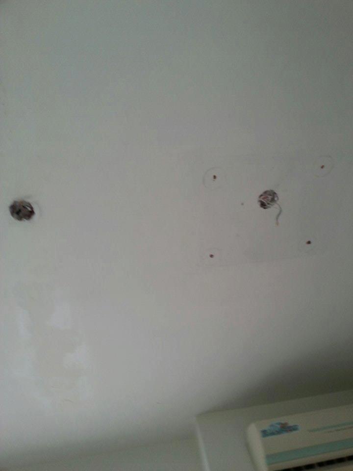 南科宿舍天花板實施高壓灌注