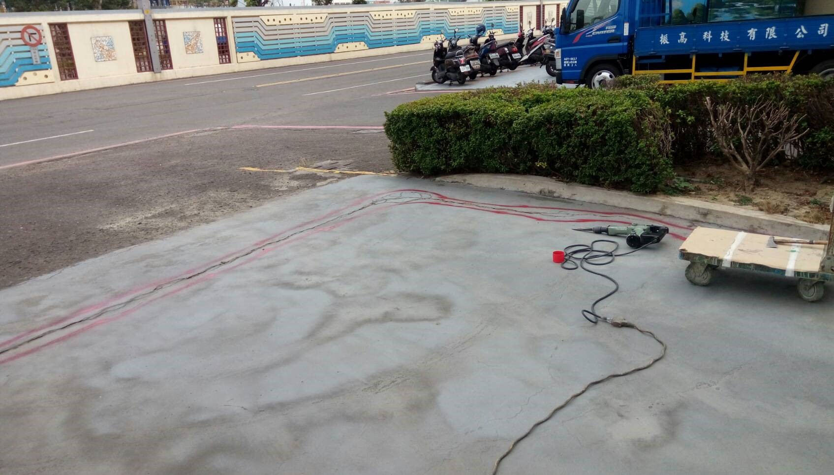 半導體車道水泥沙漿舖設