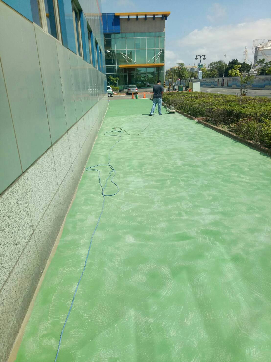 半導體車道水泥沙漿舖設