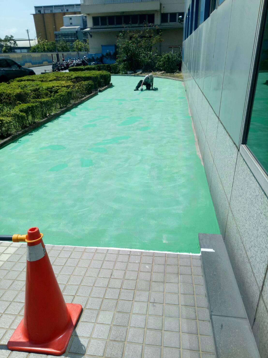 半導體車道水泥沙漿舖設