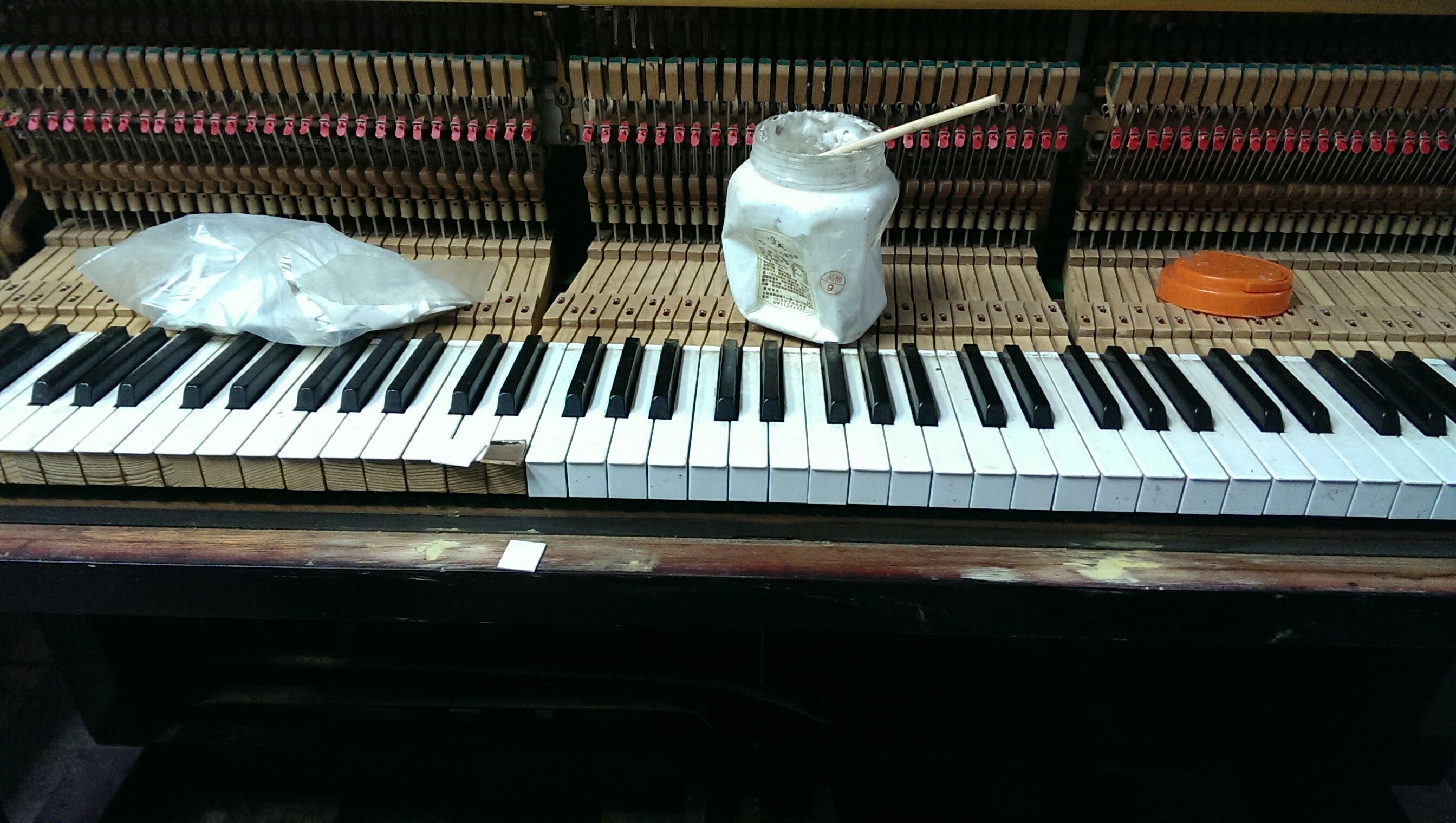 白鍵下方格塊發黃換新