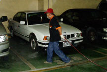 大樓公共設施一般消毒施工過程