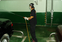 停車場一般消毒施工過程