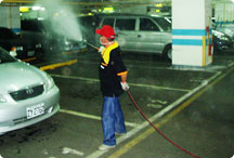 停車場一般消毒施工過程