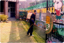 幼稚園消毒施工過程