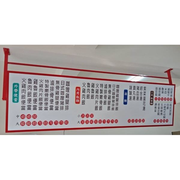 懸掛式價目表招牌