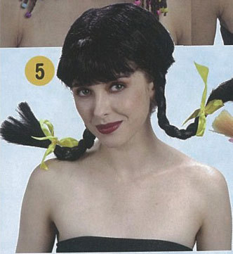 黑色可愛辮子假髮