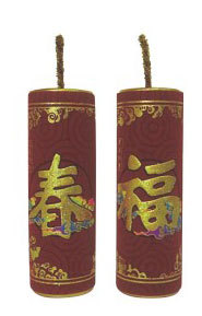 五彩祥雲絨布燙金炮竹