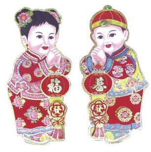 金童玉女壁貼春聯(2入)