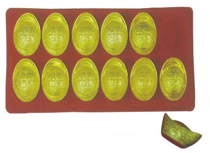 12入4公分霧金元寶擺飾