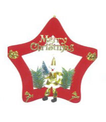 12"植絨五星裝飾