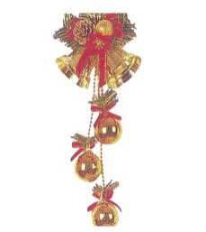 3"電鍍雙鐘吊飾