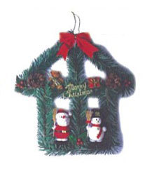 10x9"聖誕屋吊飾
