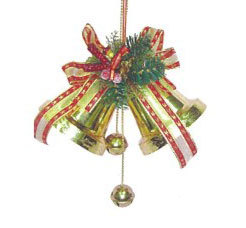 6"塑膠裝飾雙鐘吊飾