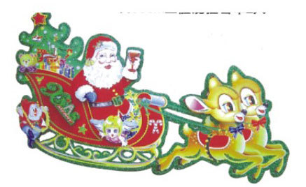 長60cm立體鹿拉雪車壁貼(2入)