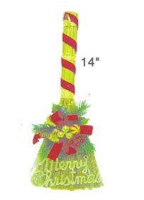 14"聖誕掃把吊飾
