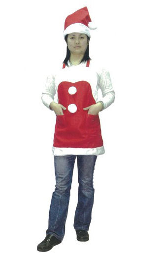 大人聖誕圍裙+聖誕帽