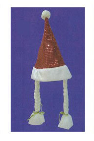 亮片聖誕帽加辮子