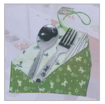 K-G205-1三入日式三角巾包(招財貓)+蘭花