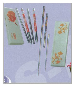 K-G113皇家雙截彩筷+塑膠盒