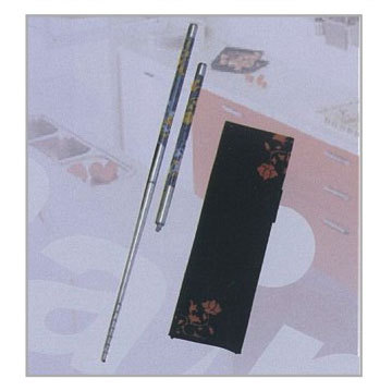 L-G112-1皇家雙截彩筷+黑皮袋