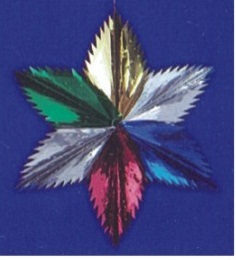 6吋錫箔彩色六角星吊飾H-2422