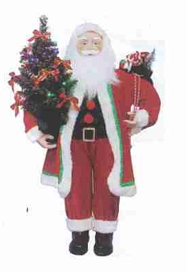 36&rdquo;聖誕公公抱樹+LED20燈電池燈附IC(彩)