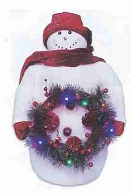 24&rdquo;雪人抱花圈+LED10燈電池燈附IC(彩)