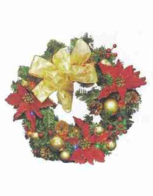 20&rdquo;花圈加飾品+LED30燈電池燈附IC(彩)