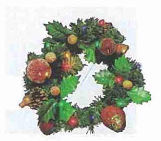 12&rdquo;水果花圈+LED20燈電池燈附IC(彩)