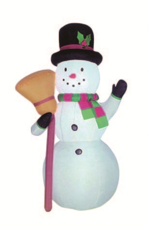 充氣6.5尺雪人抱掃把P-W0905