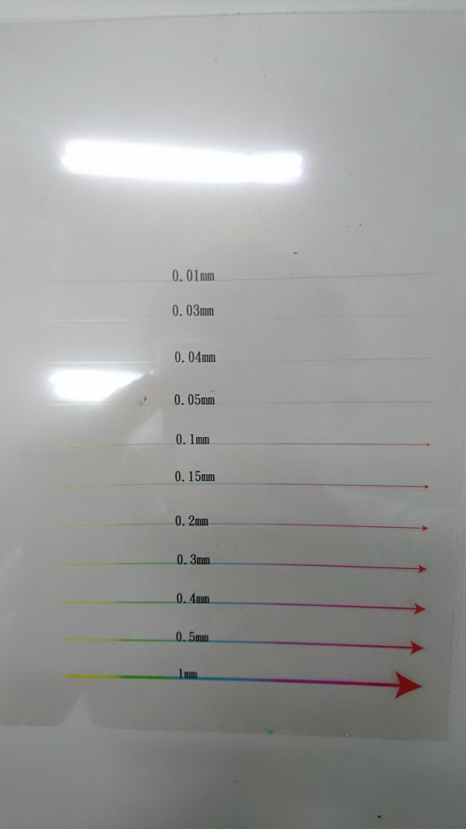 彩色噴墨線條粗細度