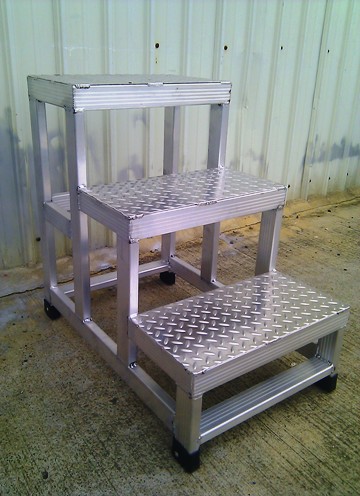 3階鋁花板固定式作業梯