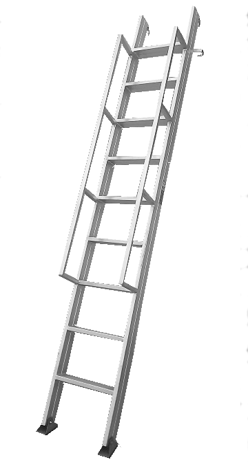 鋁製手扶把斜掛單梯