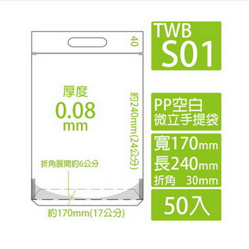 TWBS01空白微立手提袋